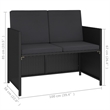 Afuera Living Poly Rattan 6-Piece Set Patio Dining Set in Black