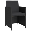 Afuera Living Poly Rattan 6-Piece Set Patio Dining Set in Black