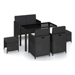 Afuera Living Poly Rattan 6-Piece Set Patio Dining Set in Black