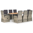 Afuera Living PE Rattan Large Modular Garden Dining Set in Gray