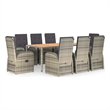 Afuera Living PE Rattan Large Modular Garden Dining Set in Gray