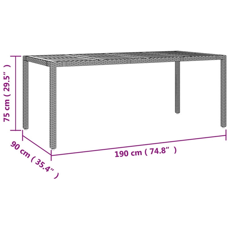 Afuera Living PE Rattan Large Modular Garden Dining Set in Gray
