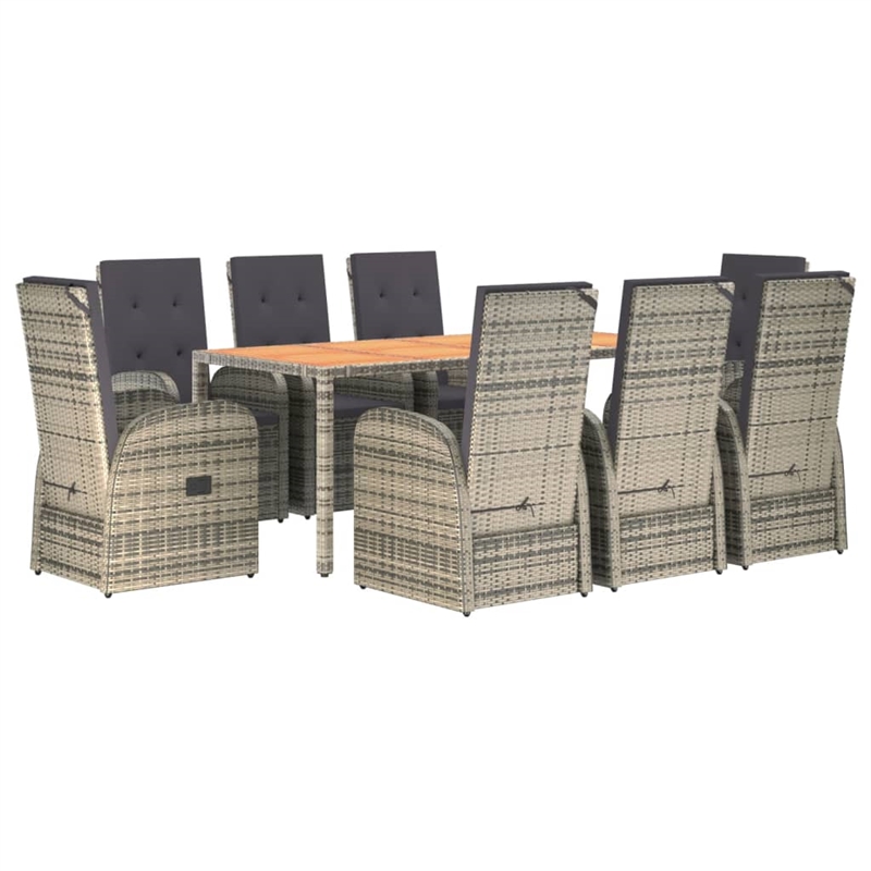 Afuera Living PE Rattan Large Modular Garden Dining Set in Gray