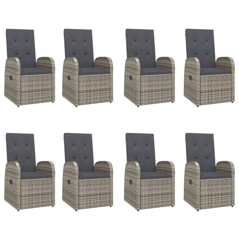 Afuera Living PE Rattan Large Modular Garden Dining Set in Gray