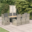 Afuera Living PE Rattan Large Modular Garden Dining Set in Gray
