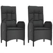 Afuera Living Poly Rattan 3 Piece Set Patio Dining Set in Black