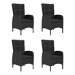 Afuera Living Solid Acacia Wood & PE Rattan Dining Set in Black