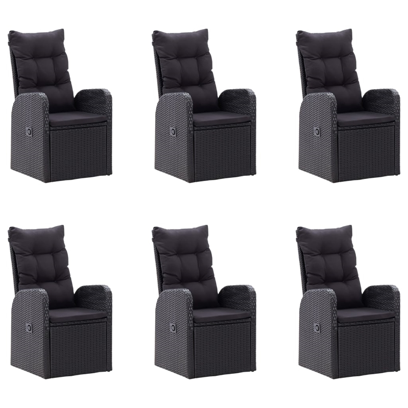 Afuera Living Solid Acacia Wood & PE Rattan Dining Set in Black