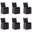 Afuera Living Solid Acacia Wood & PE Rattan Dining Set in Black