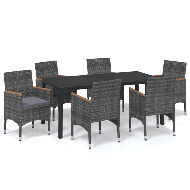 Afuera Living WPC Medium Durable Rectangular Dining Set in Gray