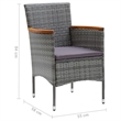 Afuera Living WPC Medium Durable Rectangular Dining Set in Gray