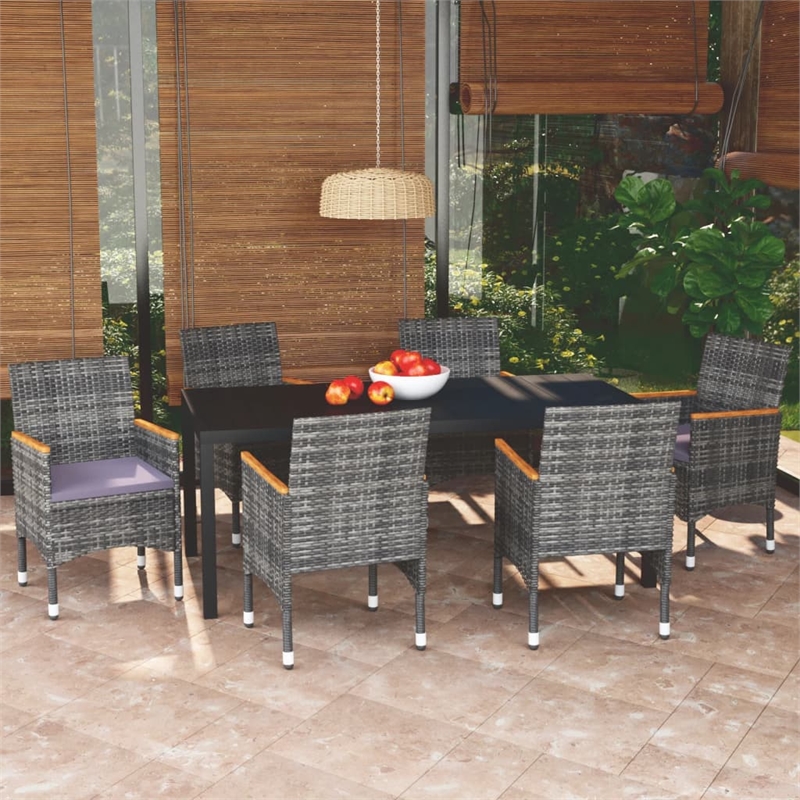 Afuera Living WPC Medium Durable Rectangular Dining Set in Gray