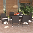 Afuera Living PE Rattan Durable Rectangular Dining Set in Brown