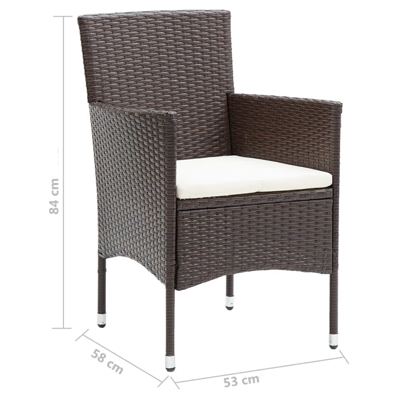 Afuera Living PE Rattan Durable Rectangular Dining Set in Brown