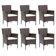 Afuera Living PE Rattan Durable Rectangular Dining Set in Brown