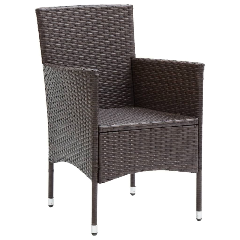 Afuera Living PE Rattan Durable Rectangular Dining Set in Brown
