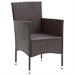 Afuera Living PE Rattan Durable Rectangular Dining Set in Brown