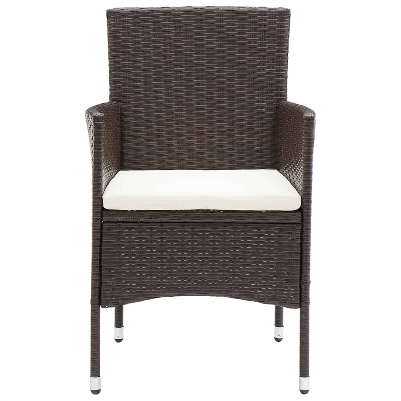 Afuera Living PE Rattan Durable Rectangular Dining Set in Brown