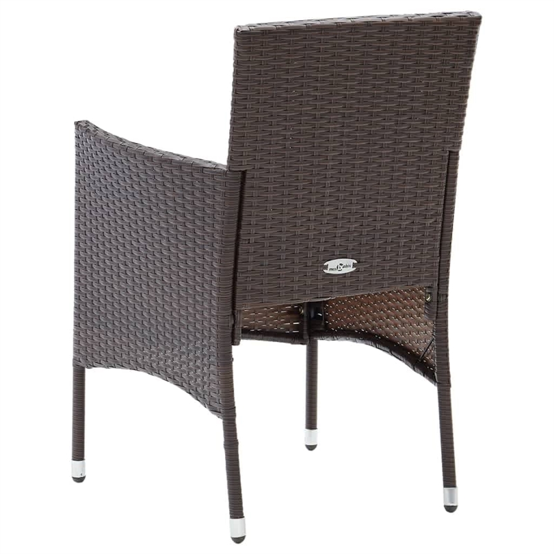 Afuera Living PE Rattan Durable Rectangular Dining Set in Brown