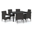 Afuera Living PE Rattan Durable Rectangular Dining Set in Brown