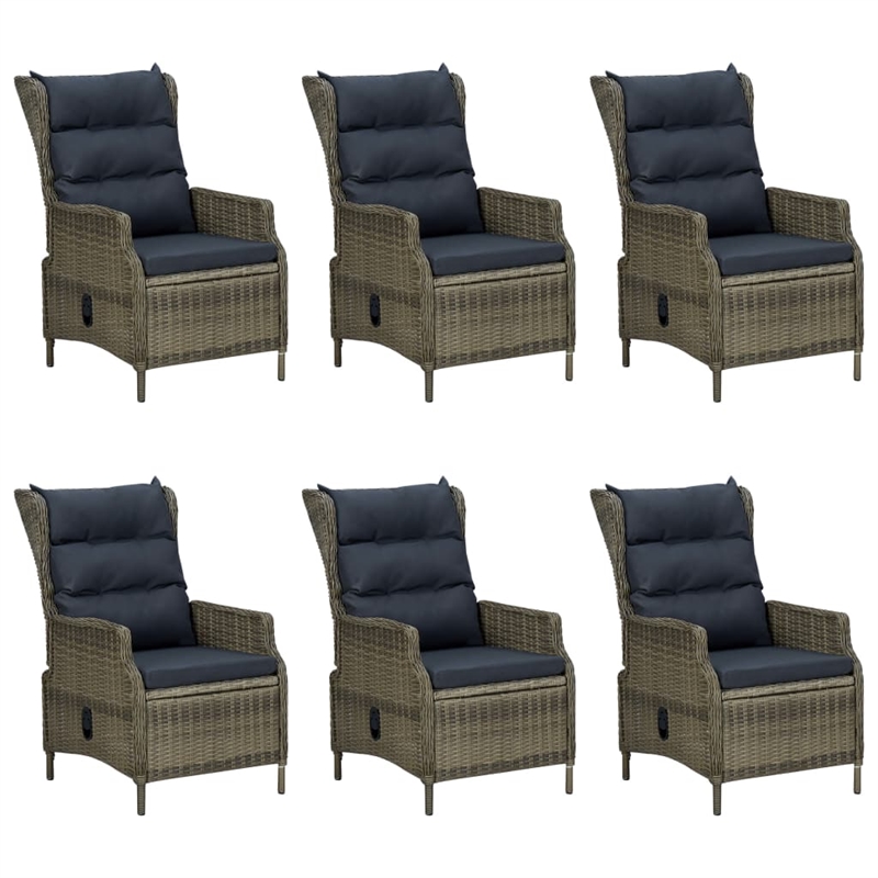 Afuera Living 7 Piece Round PE Rattan Patio Dining Set in Brown
