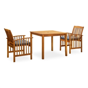 Afuera Living Garden Dining Set Natural Wood/Dark Gray Cushions