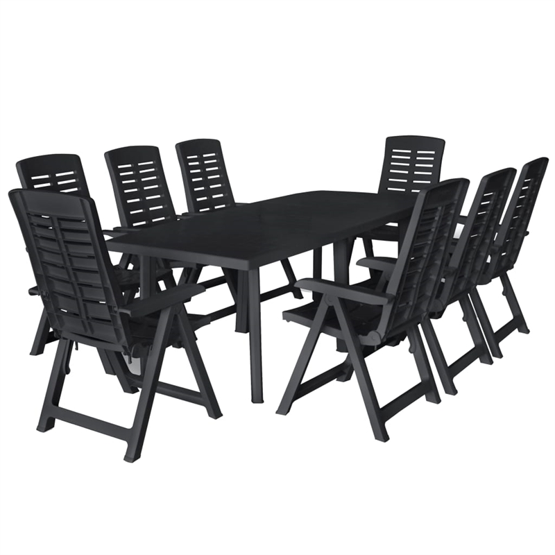 Afuera Living Outdoor Dining Set in Anthracite Plastic Foldable