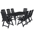 Afuera Living Outdoor Dining Set in Anthracite Plastic Foldable