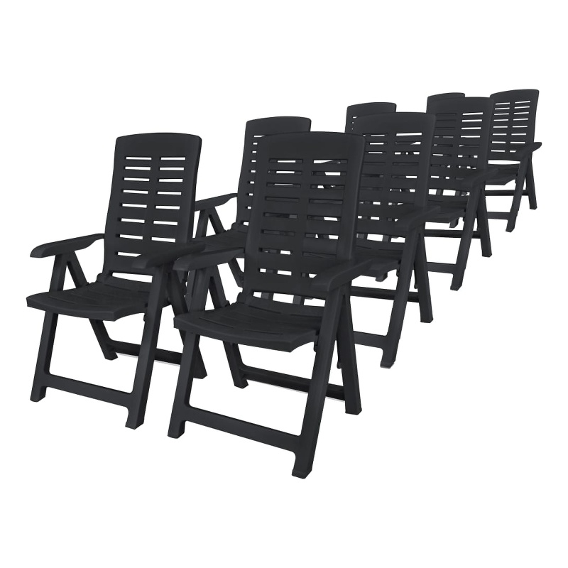 Afuera Living Outdoor Dining Set in Anthracite Plastic Foldable