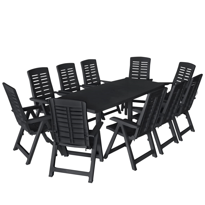 Afuera Living Outdoor Dining Set in Anthracite Plastic Foldable