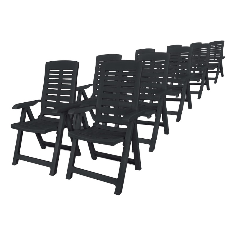 Afuera Living Outdoor Dining Set in Anthracite Plastic Foldable