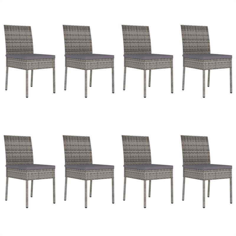 Afuera Living Dining Set in Gray and Black Poly Rattan Standard