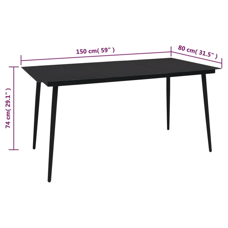 Afuera Living Garden Dining Set in Black PVC Rattan Medium Durable