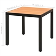 Afuera Living 3 Piece PVC Rattan Durable Patio Dining Set in Black