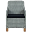 Afuera Living Large Round PE Rattan Patio Dining Set in Light Gray