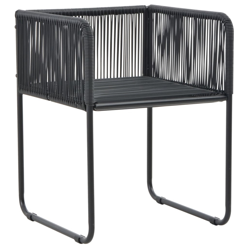 Afuera Living PVC Rattan Large Foldable Garden Dining Set in Black