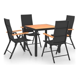 Afuera Living PE Rattan Standard Durable Dining Set in Black/Brown