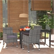 Afuera Living PE Rattan 5-Piece Set Lightweight Dining Set in Gray