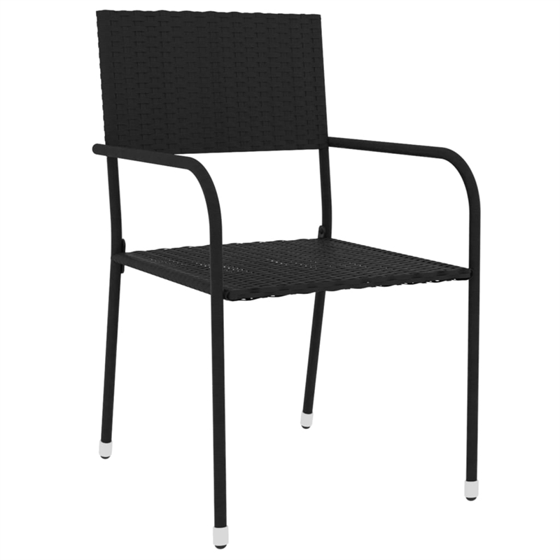 Afuera Living PE Rattan Small Stackable Garden Dining Set in Black