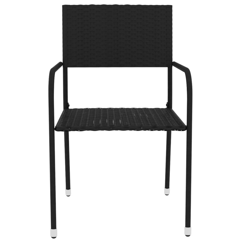 Afuera Living PE Rattan Small Stackable Garden Dining Set in Black