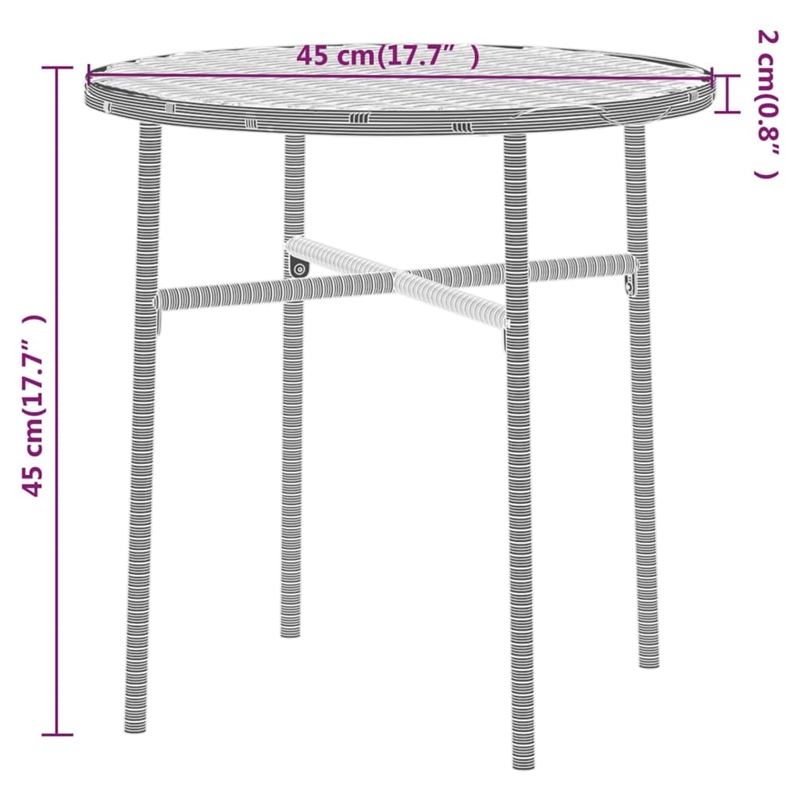 Afuera Living PE Rattan Small Stackable Garden Dining Set in Black