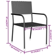 Afuera Living PE Rattan Small Stackable Garden Dining Set in Black
