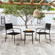 Afuera Living PE Rattan Small Stackable Garden Dining Set in Black