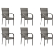 Afuera Living Solid Acacia Wood Large Stackable Dining Set in Gray