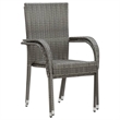 Afuera Living Solid Acacia Wood Large Stackable Dining Set in Gray
