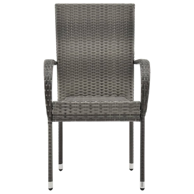 Afuera Living Solid Acacia Wood Large Stackable Dining Set in Gray