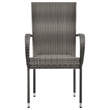 Afuera Living Solid Acacia Wood Large Stackable Dining Set in Gray