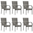 Afuera Living Solid Acacia Wood Large Stackable Dining Set in Gray
