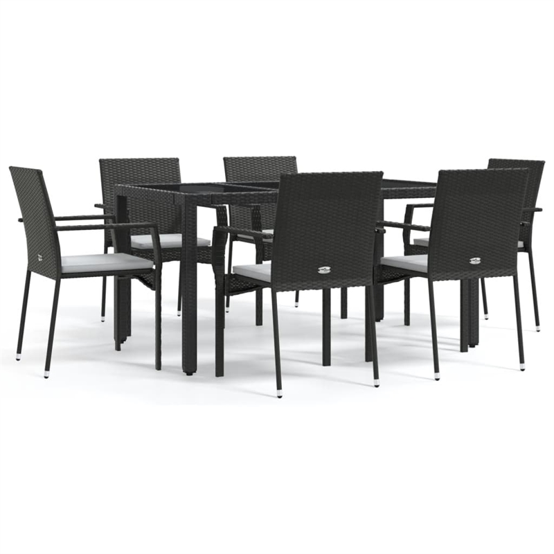 Afuera Living Poly Rattan Large Modular Garden Dining Set in Black