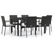 Afuera Living Poly Rattan Large Modular Garden Dining Set in Black